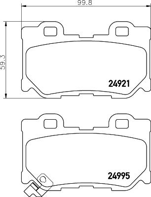 HELLA PAGID 8DB 355 014-851 - Əyləc altlığı dəsti, əyləc diski furqanavto.az