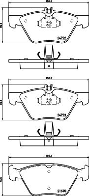 HELLA PAGID 8DB 355 014-291 - Əyləc altlığı dəsti, əyləc diski furqanavto.az