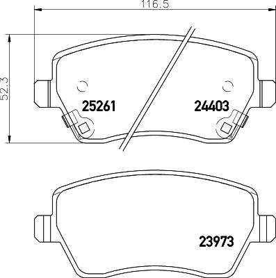 HELLA PAGID 8DB 355 015-981 - Əyləc altlığı dəsti, əyləc diski furqanavto.az