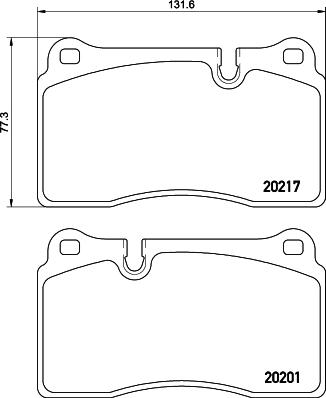 HELLA PAGID 8DB 355 015-891 - Əyləc altlığı dəsti, əyləc diski furqanavto.az