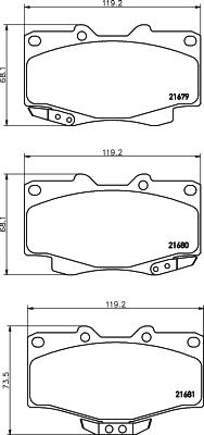 HELLA PAGID 8DB 355 015-351 - Əyləc altlığı dəsti, əyləc diski furqanavto.az