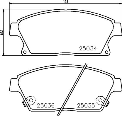 HELLA PAGID 8DB 355 032-451 - Əyləc altlığı dəsti, əyləc diski furqanavto.az