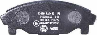 HELLA PAGID 8DB 355 016-991 - Əyləc altlığı dəsti, əyləc diski furqanavto.az