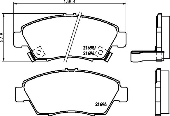 HELLA PAGID 8DB 355 016-461 - Əyləc altlığı dəsti, əyləc diski furqanavto.az