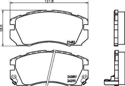 HELLA PAGID 8DB 355 016-881 - Əyləc altlığı dəsti, əyləc diski furqanavto.az