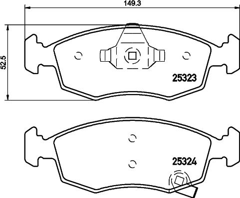 HELLA PAGID 8DB 355 016-231 - Əyləc altlığı dəsti, əyləc diski furqanavto.az