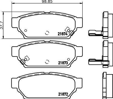 HELLA PAGID 8DB 355 027-351 - Əyləc altlığı dəsti, əyləc diski furqanavto.az