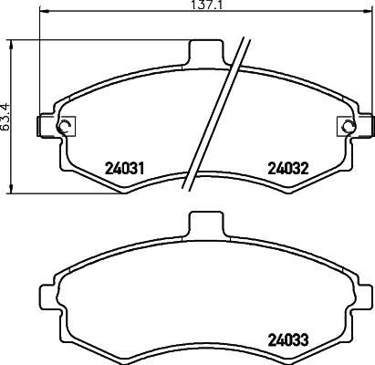 HELLA PAGID 8DB 355 010-481 - Əyləc altlığı dəsti, əyləc diski furqanavto.az