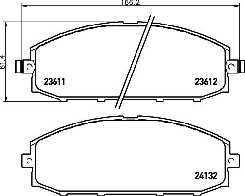 HELLA PAGID 8DB 355 010-511 - Əyləc altlığı dəsti, əyləc diski furqanavto.az