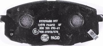 HELLA PAGID 8DB 355 010-611 - Əyləc altlığı dəsti, əyləc diski furqanavto.az