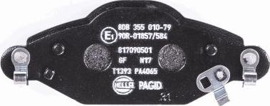 HELLA PAGID 8DB 355 010-791 - Əyləc altlığı dəsti, əyləc diski furqanavto.az