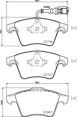 HELLA PAGID 8DB 355 011-441 - Əyləc altlığı dəsti, əyləc diski furqanavto.az