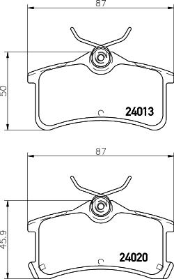 HELLA PAGID 8DB 355 011-511 - Əyləc altlığı dəsti, əyləc diski furqanavto.az