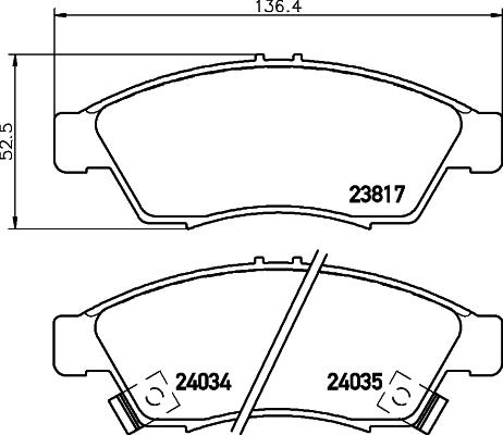 HELLA PAGID 8DB 355 011-081 - Əyləc altlığı dəsti, əyləc diski furqanavto.az