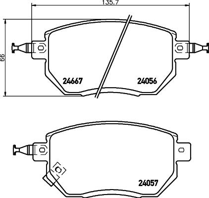 HELLA PAGID 8DB 355 011-101 - Əyləc altlığı dəsti, əyləc diski furqanavto.az