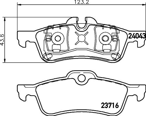 HELLA PAGID 8DB 355 011-351 - Əyləc altlığı dəsti, əyləc diski furqanavto.az