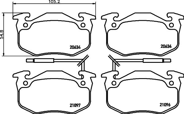 HELLA PAGID 8DB 355 018-941 - Əyləc altlığı dəsti, əyləc diski furqanavto.az