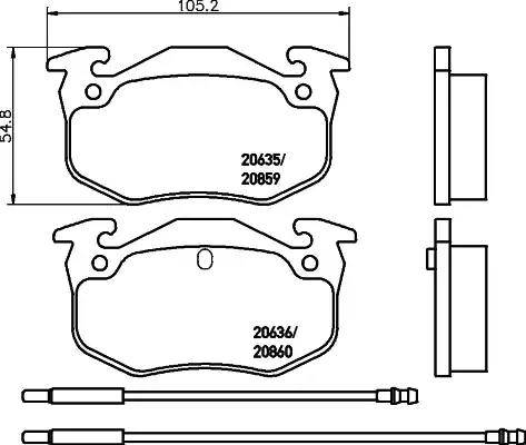 HELLA PAGID 8DB 355 018-921 - Əyləc altlığı dəsti, əyləc diski furqanavto.az