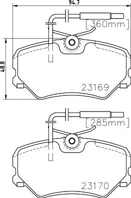 HELLA PAGID 8DB 355 018-401 - Əyləc altlığı dəsti, əyləc diski furqanavto.az