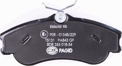 HELLA PAGID 8DB 355 018-541 - Əyləc altlığı dəsti, əyləc diski furqanavto.az