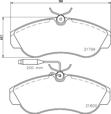 HELLA PAGID 8DB 355 018-151 - Əyləc altlığı dəsti, əyləc diski furqanavto.az