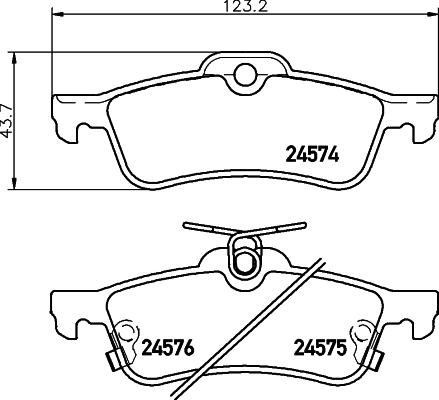 HELLA PAGID 8DB 355 013-461 - Əyləc altlığı dəsti, əyləc diski furqanavto.az