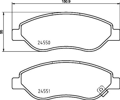 HELLA PAGID 8DB 355 013-401 - Əyləc altlığı dəsti, əyləc diski furqanavto.az