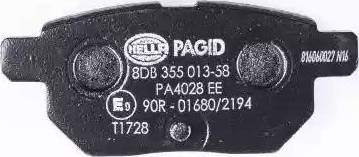 HELLA PAGID 8DB 355 013-581 - Əyləc altlığı dəsti, əyləc diski furqanavto.az