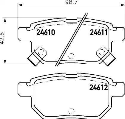 HELLA PAGID 8DB 355 013-581 - Əyləc altlığı dəsti, əyləc diski furqanavto.az