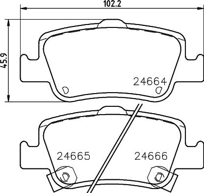 HELLA PAGID 8DB 355 013-571 - Əyləc altlığı dəsti, əyləc diski furqanavto.az