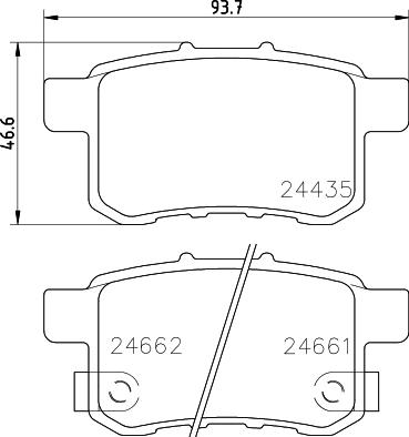 HELLA PAGID 8DB 355 013-631 - Əyləc altlığı dəsti, əyləc diski furqanavto.az