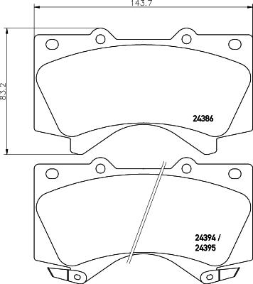 HELLA PAGID 8DB 355 024-421 - Əyləc altlığı dəsti, əyləc diski furqanavto.az