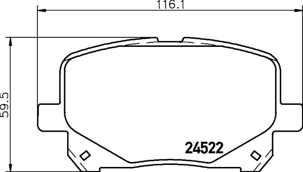 HELLA PAGID 8DB 355 013-161 - Əyləc altlığı dəsti, əyləc diski furqanavto.az