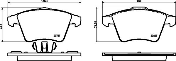 HELLA PAGID 8DB 355 013-811 - Əyləc altlığı dəsti, əyləc diski furqanavto.az