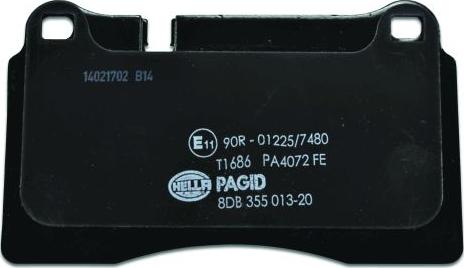 HELLA PAGID 8DB 355 013-201 - Əyləc altlığı dəsti, əyləc diski furqanavto.az