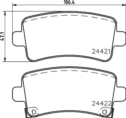 HELLA PAGID 8DB 355 012-991 - Əyləc altlığı dəsti, əyləc diski furqanavto.az