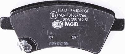 HELLA PAGID 8DB 355 012-511 - Əyləc altlığı dəsti, əyləc diski furqanavto.az