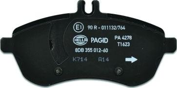 HELLA PAGID 8DB 355 012-601 - Əyləc altlığı dəsti, əyləc diski furqanavto.az