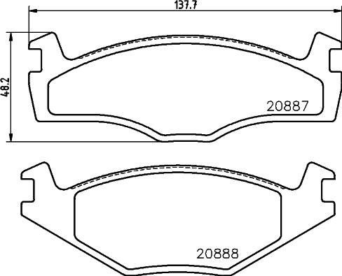 HELLA PAGID 8DB 355 017-521 - Əyləc altlığı dəsti, əyləc diski furqanavto.az