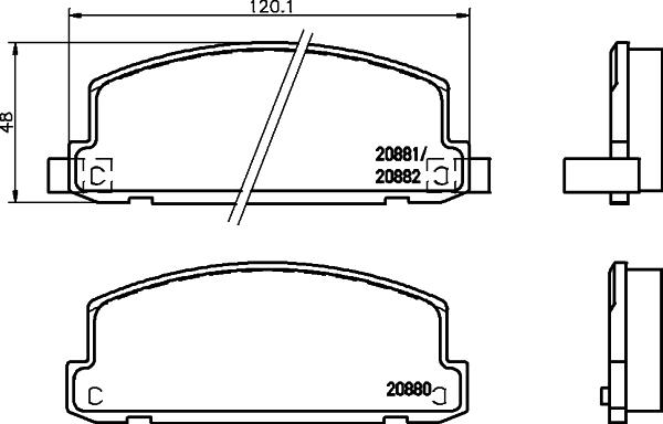 HELLA PAGID 8DB 355 039-581 - Əyləc altlığı dəsti, əyləc diski furqanavto.az