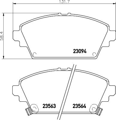 HELLA PAGID 8DB 355 039-651 - Əyləc altlığı dəsti, əyləc diski furqanavto.az