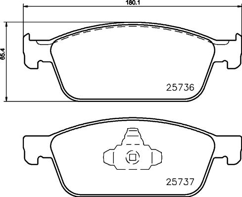 HELLA PAGID 8DB 355 039-711 - Əyləc altlığı dəsti, əyləc diski furqanavto.az