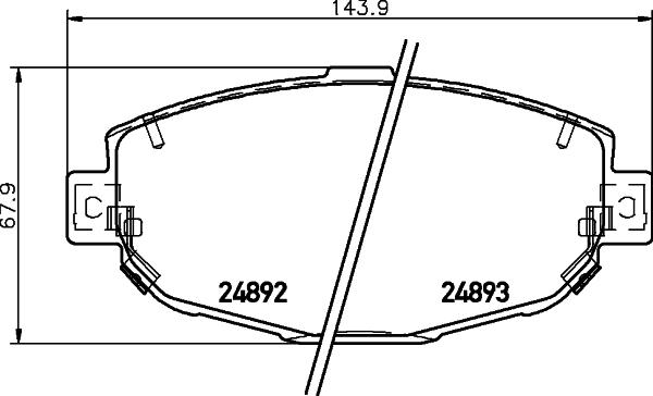 HELLA PAGID 8DB 355 036-801 - Əyləc altlığı dəsti, əyləc diski furqanavto.az