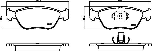 HELLA PAGID 8DB 355 032-971 - Əyləc altlığı dəsti, əyləc diski furqanavto.az