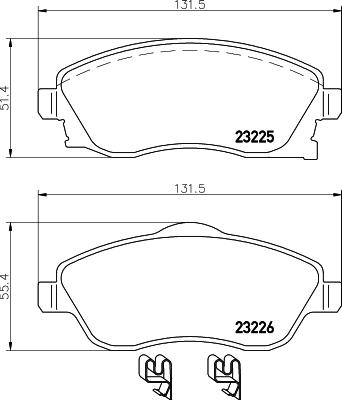 HELLA PAGID 8DB 355 032-501 - Əyləc altlığı dəsti, əyləc diski furqanavto.az