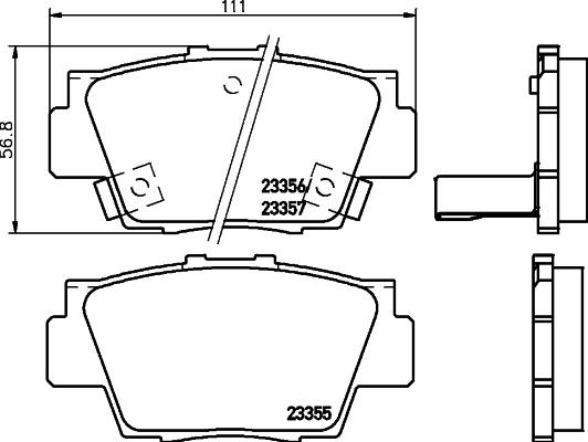 HELLA PAGID 8DB 355 029-031 - Əyləc altlığı dəsti, əyləc diski furqanavto.az