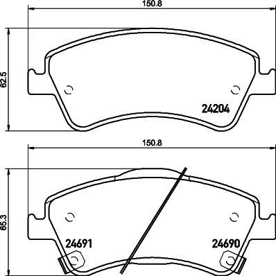 HELLA PAGID 8DB 355 029-721 - Əyləc altlığı dəsti, əyləc diski furqanavto.az