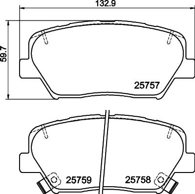 HELLA PAGID 8DB 355 025-911 - Əyləc altlığı dəsti, əyləc diski furqanavto.az