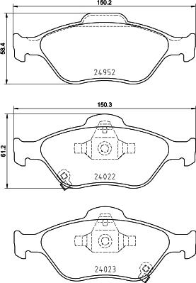 HELLA PAGID 8DB 355 025-321 - Əyləc altlığı dəsti, əyləc diski furqanavto.az