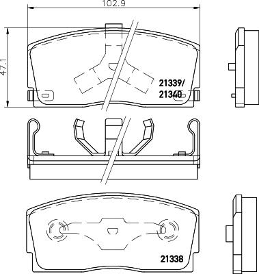 HELLA PAGID 8DB 355 026-911 - Əyləc altlığı dəsti, əyləc diski furqanavto.az